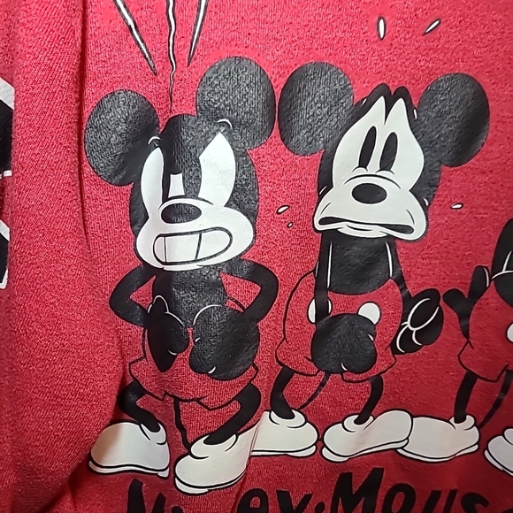 Disney Mickey Mouse Club Emotions Red Sweatshirt Sweater Juniors XL - Picture 2 of 8